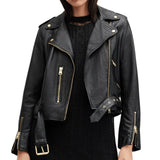 Carolyn Black Leather Biker Jacket